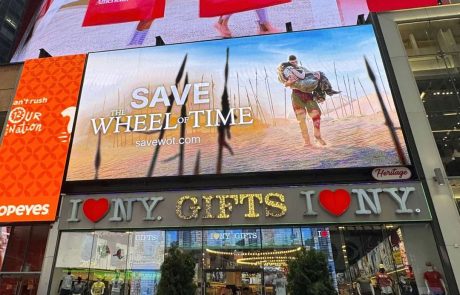 Save the Wheel of Time billboard in New York